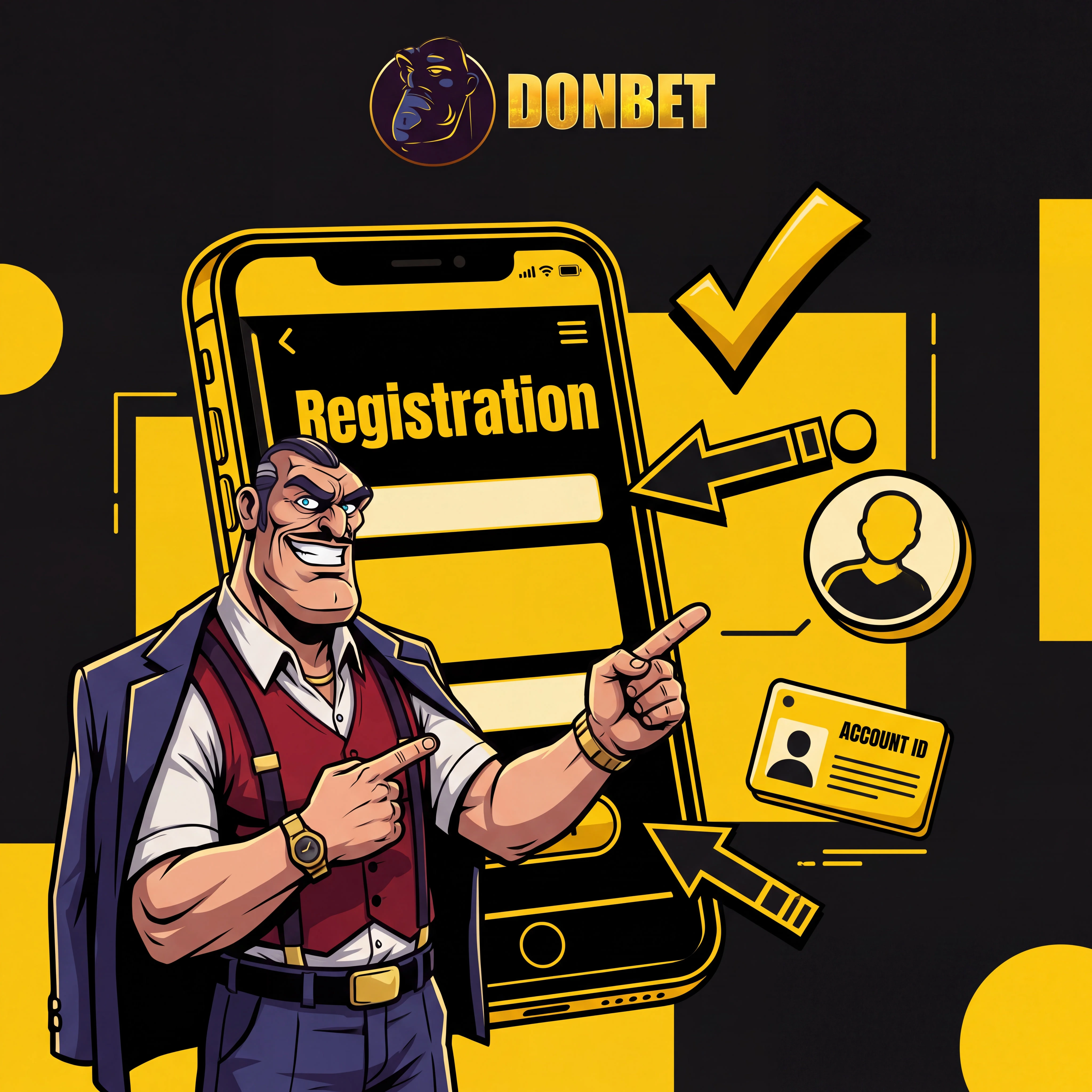 Donbet registration on a mobile screen